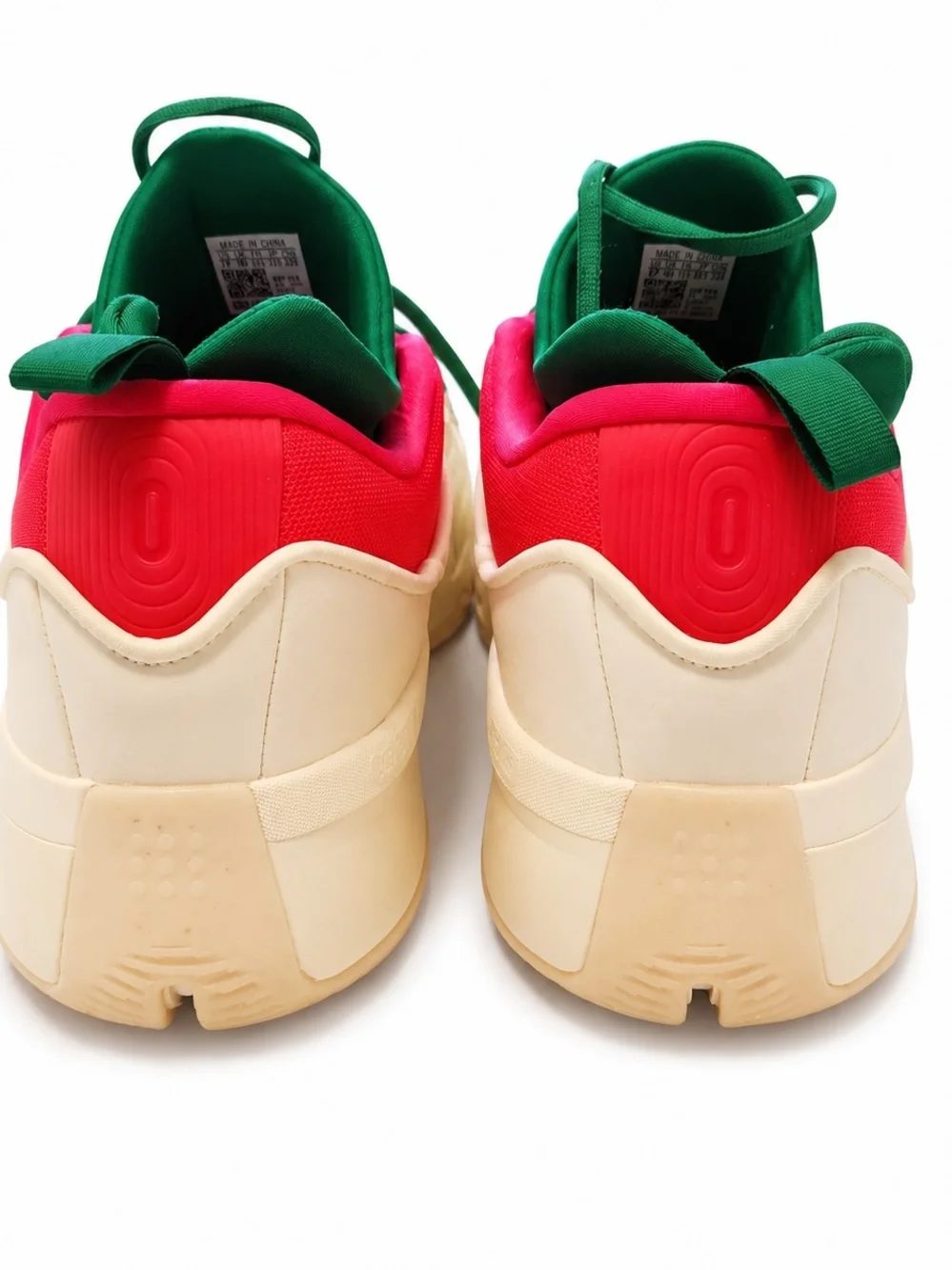Adidas Dame 9 Basketball Sneakers in Cream, Red & Green No Box adidas Dame 9 Damian Lillard Vanilla/Red/Sandstone Men  main image 3